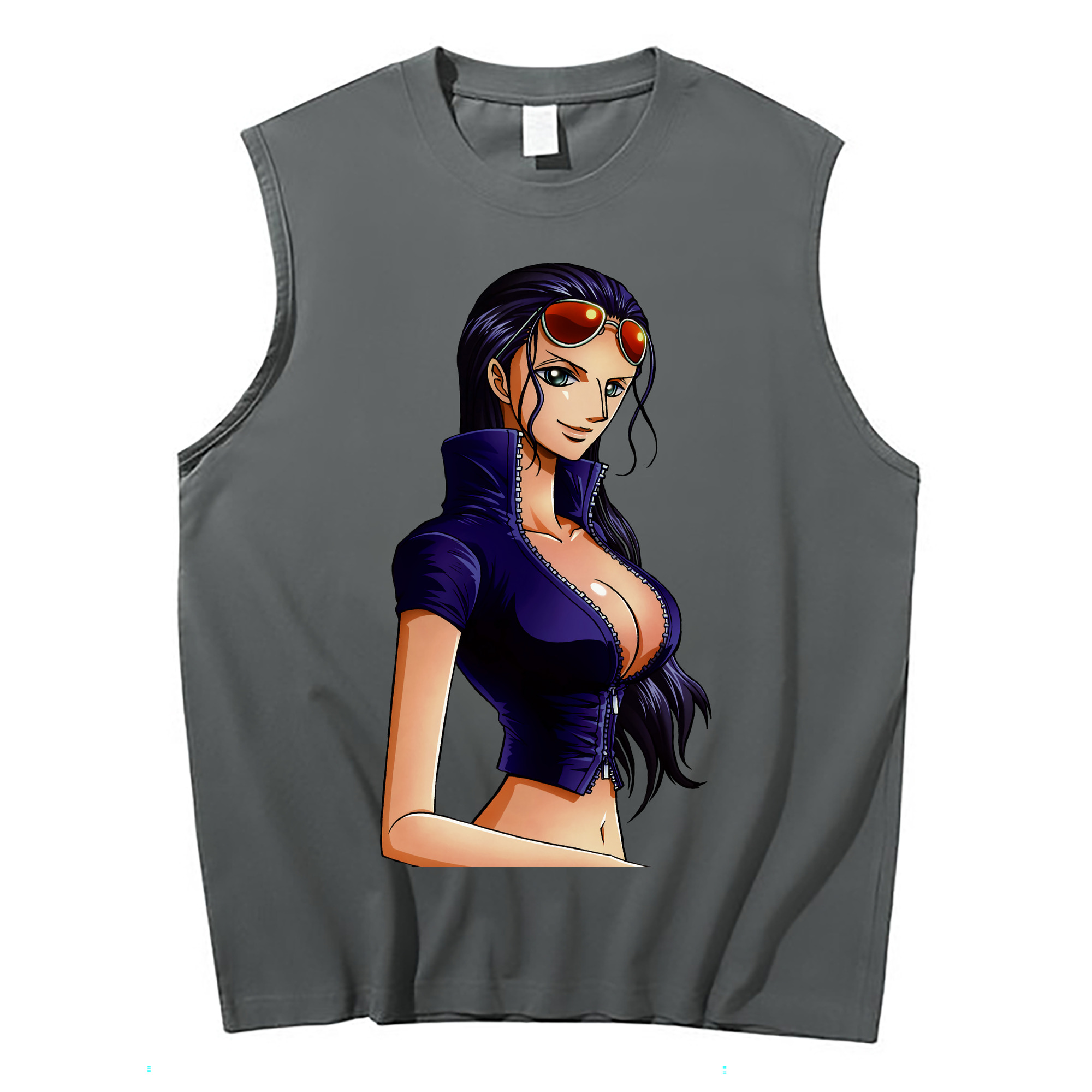 （画像用） ワンピース ニコ・ロビン ONE PIECE Nico Robin コットン100％タンクトップ（フロントプリント）